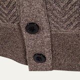 The Murano Men's Slim Fit Knitted Button-Up V-Neck Sweater
