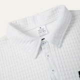 The Agrigento Men’s Textured Plaid Henley Collar Button Sweater