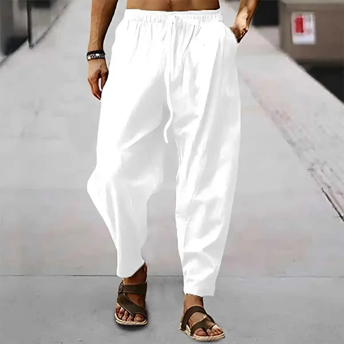 The Faircrest Ridge Men’s Cotton Linen Wide Leg Casual Pants