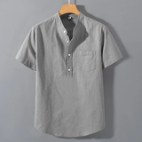 The Lecce Men’s Stand Collar Trendy Summer Henley Shirt
