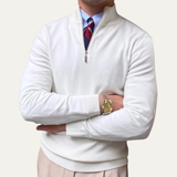 The Brookline Ridge Men's Classic Mock Neck Half Zip Sweater