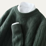 The Bari Men’s Cable Knit Crewneck Sweater