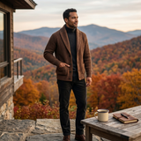 The Aldercrest Men’s Chunky Button Up Knitted Shawl Collar Cardigan