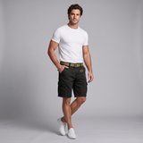 The Harrington Men’s Multi Pocket Tactical Cargo Shorts with Belt