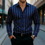 The Harwood Men’s Multicolor Vertical Stripe Casual Shirt