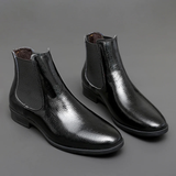 The Gerace Men’s Leather Slip-On Chelsea Boots with Elastic Panel