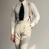 The Macerata Men’s Textured Pleated Formal Button Up Dress Shirt – Apricot