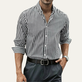 The Asheville Men’s Breathable Smart Fit Striped Linen Shirt