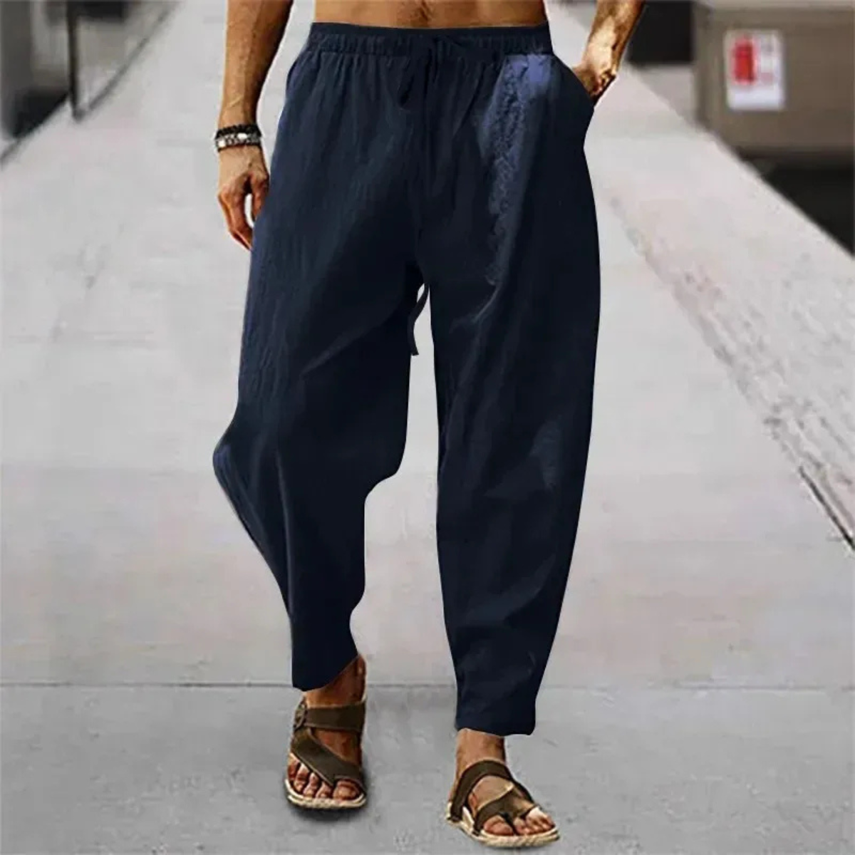 The Maple Ridge Men’s Cotton Linen Wide Leg Pants