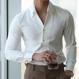 The Redfield Men’s Italian Collar Button Up Shirt  — White