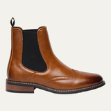 The Giudecca Men's Elastic Side Panels Leather Chelsea Boots