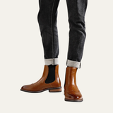 The Giudecca Men's Elastic Side Panels Leather Chelsea Boots