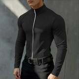 The Sassari Men’s Slim Fit Zip Up Casual Turtleneck Shirt