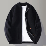 The Montbrook Men’s Stand Collar Casual Rib Knit Zip Cardigan