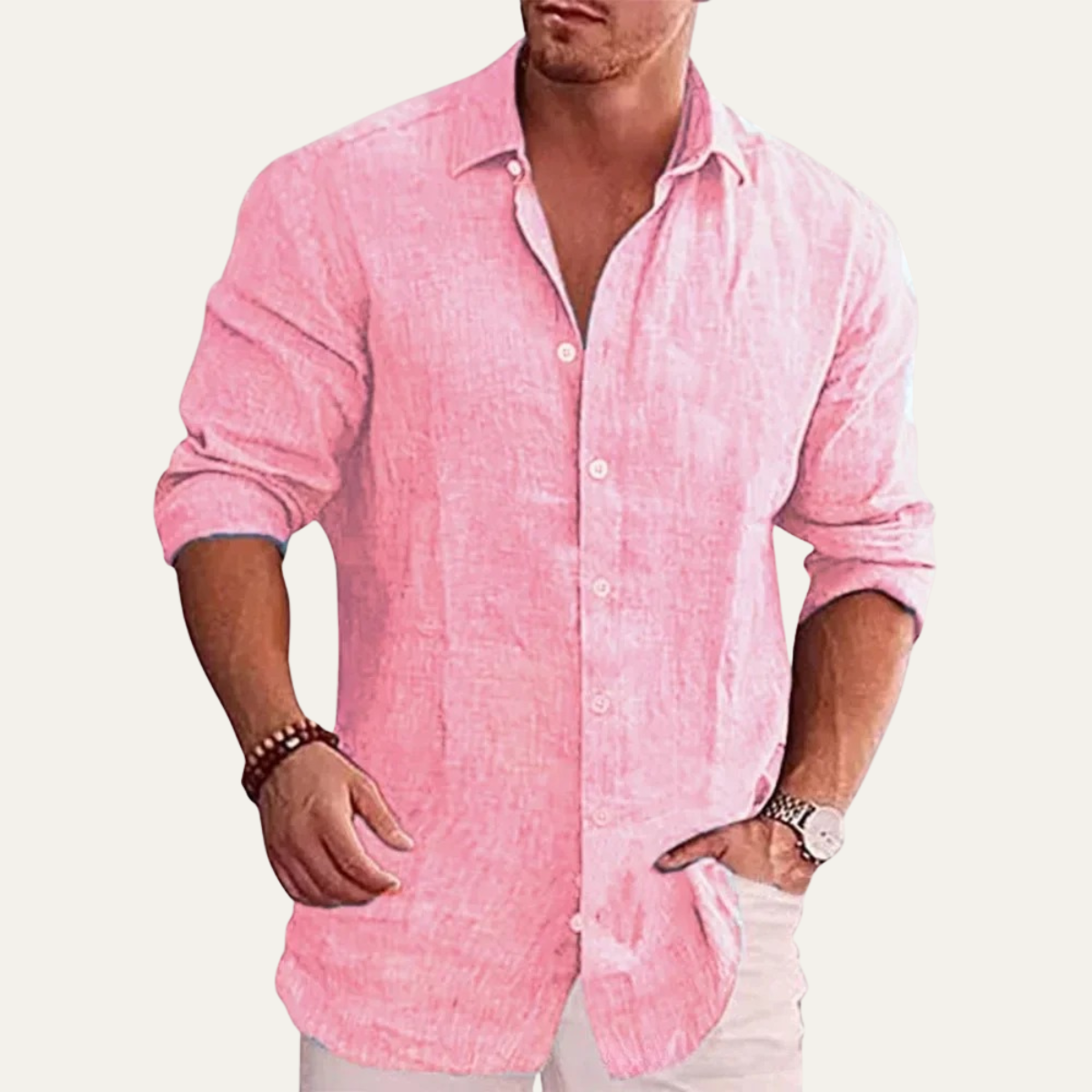The Orvieto Men’s Cotton Linen Button Down Shirt