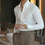 The Redfield Men’s Italian Collar Button Up Shirt  — White