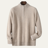 The Valladolid Men’s Winter Quarter Zip High Collar Knit Sweater