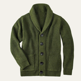 The Bardolino Men's Shawl Collar Knit Button Up Wool Cardigan