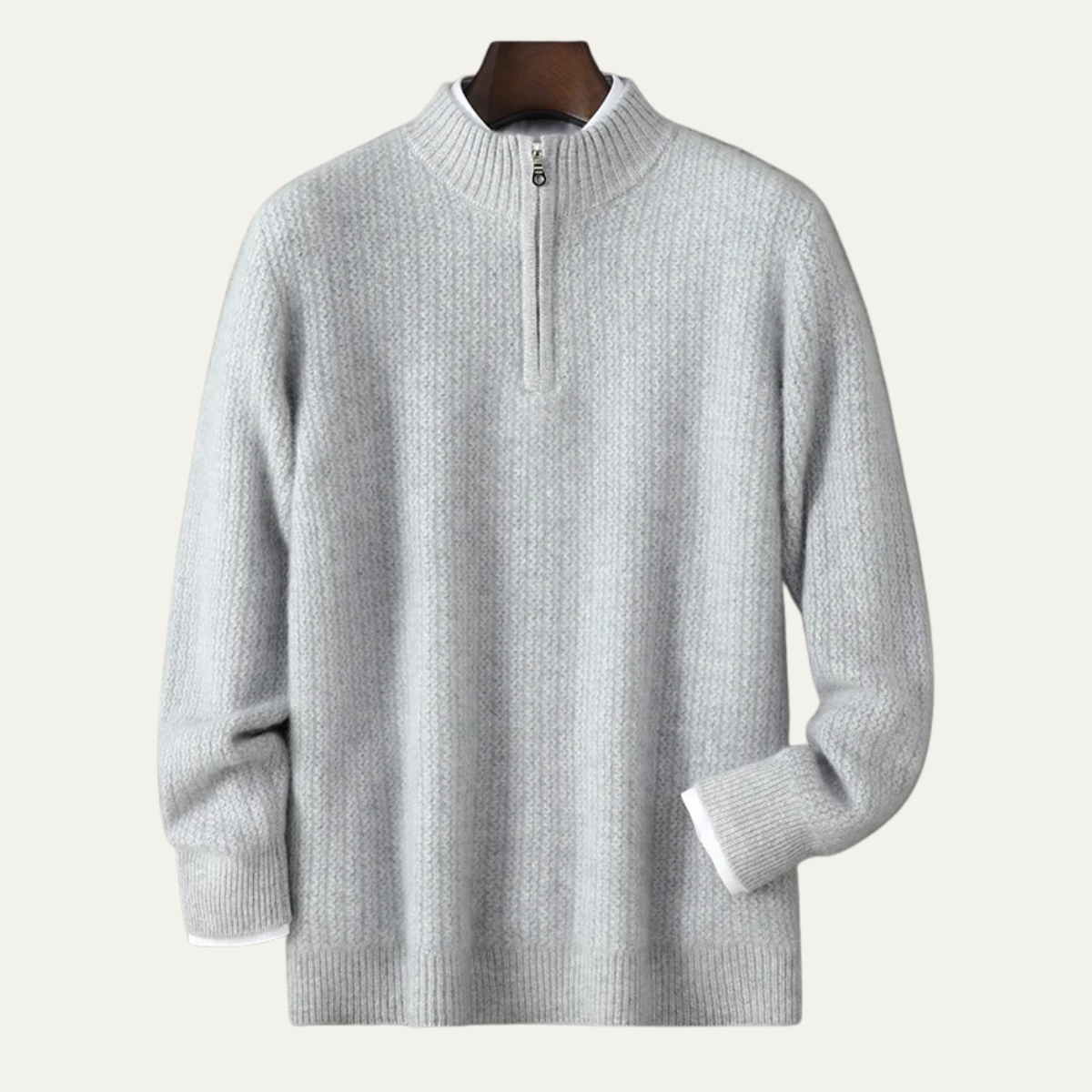 The Valladolid Men’s Winter Quarter Zip High Collar Knit Sweater