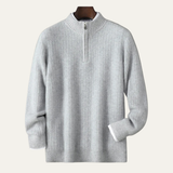 The Valladolid Men’s Winter Quarter Zip High Collar Knit Sweater