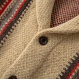 The Herculaneum Men’s Retro Shawl Striped Knit Cardigan