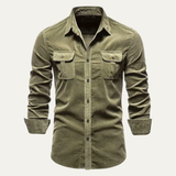 The Positano Men’s Casual Button Up Corduroy Shirt