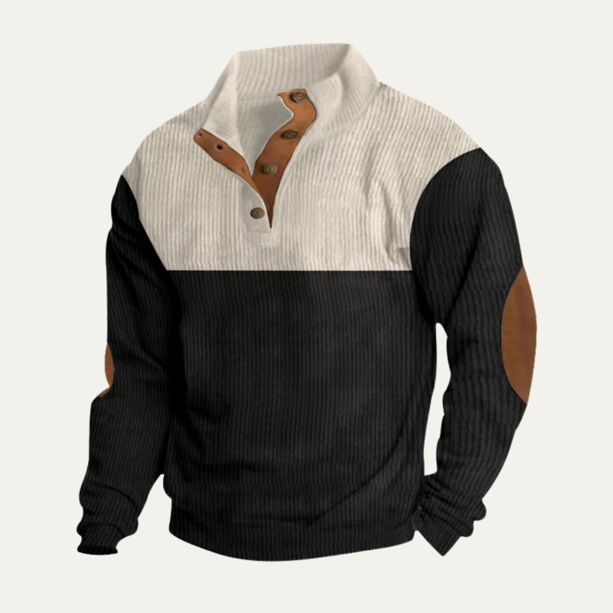 The Woodridge Men's Corduroy Color Block Sweater with Suede Elbow Patches