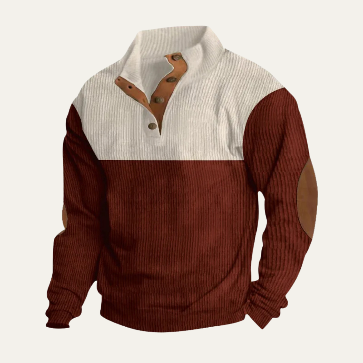 The Woodridge Men's Corduroy Color Block Sweater with Suede Elbow Patches