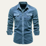 The Positano Men’s Casual Button Up Corduroy Shirt