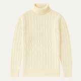 The Milano Men's Elegant Cable Knit Turtleneck Sweater