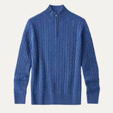 The Pinecrest Men's Warm Mock Neck Winter Knit Half Zip Sweater