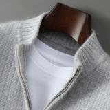 The Valladolid Men’s Winter Quarter Zip High Collar Knit Sweater