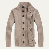 The Corsica Men’s Chunky Winter Button Up Knit High Neck Cardigan