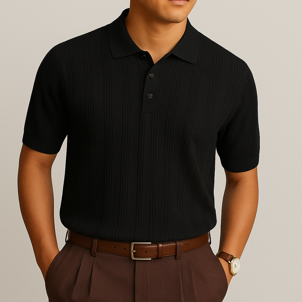 The Bormio Retro Knitted Polo for Men