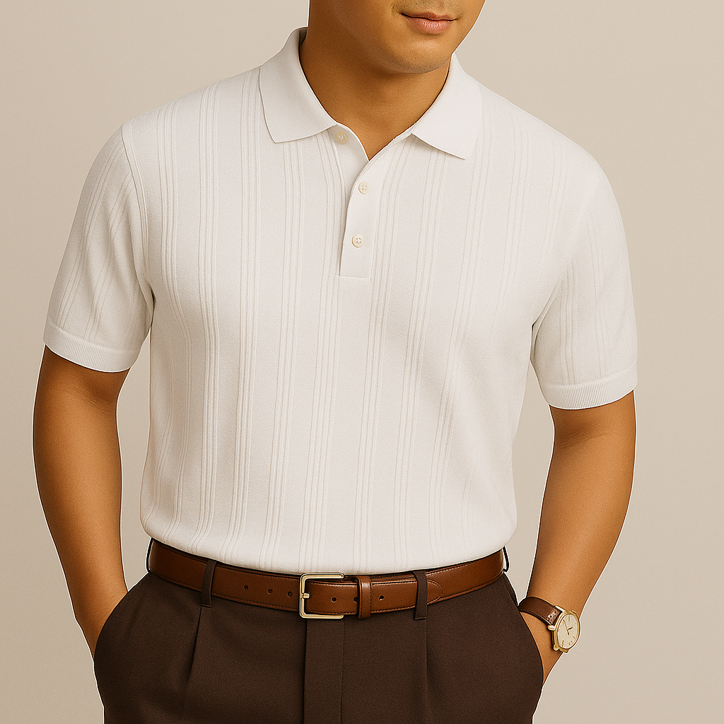 The Bormio Retro Knitted Polo for Men
