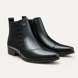 The Paisley Men's Modern Polished Leather Lace Up Chelsea Boots