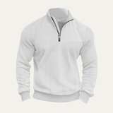 The Willowridge Men's Warm Jacquard Pattern Half Zip Knit Sweater