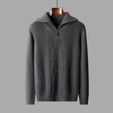 The Riverhill Men's Cable Knit Half Zip Sweater