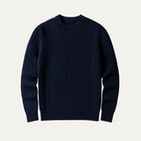 The Versailles Merino Wool Knit Sweater for Men - Navy Blue