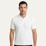 The Stonebrook Ridge Men’s Classic Textured Polo Shirt – White