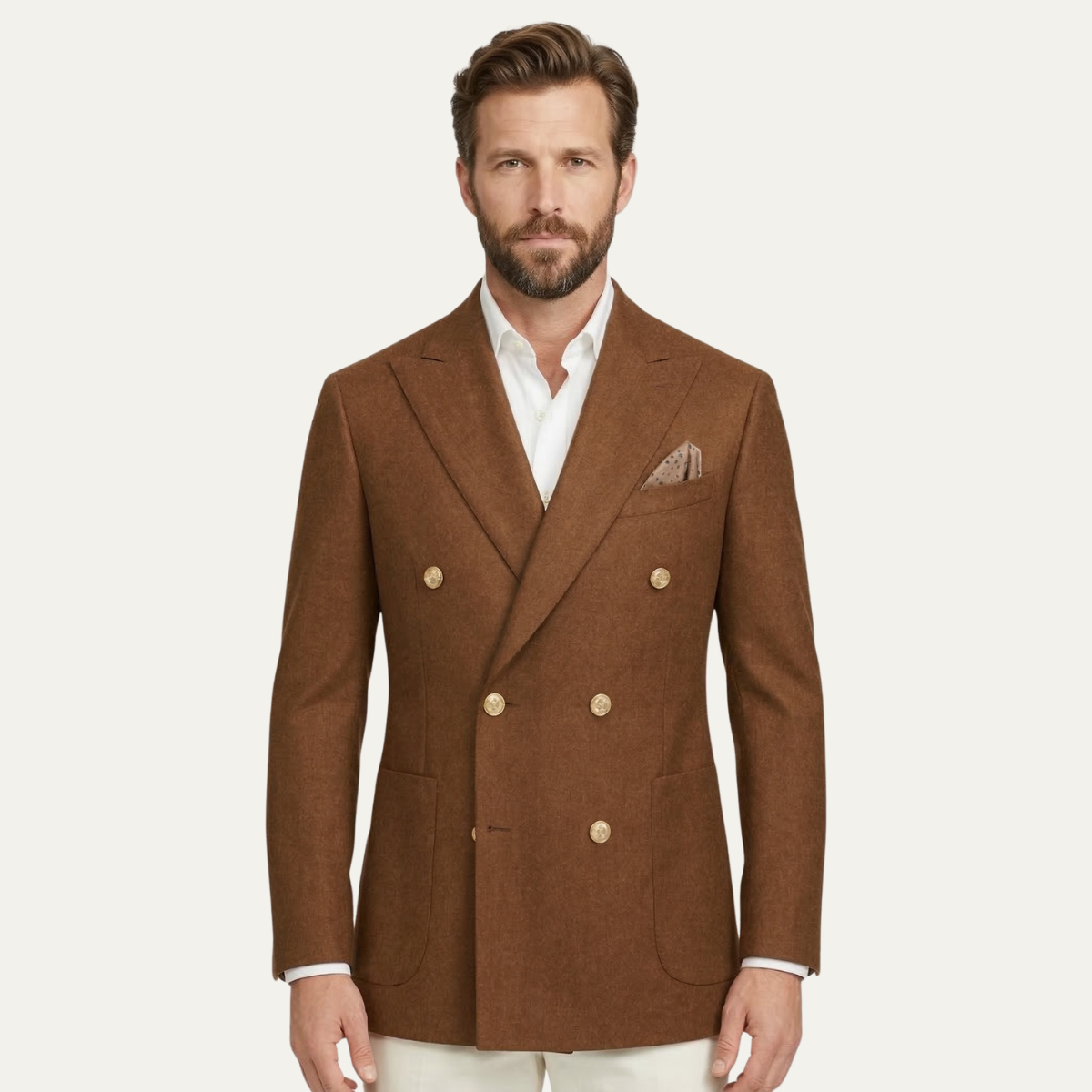 The Chelsea Men’s Brown Double Breasted Suit – Slim Fit Tailored 2 Piece Elegant Set