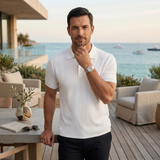 The Stonebrook Ridge Men’s Classic Textured Polo Shirt – White