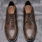 The Crosby Men's Street Style Leather Lace Up Ankle Boots