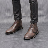 The Crosby Men's Street Style Leather Lace Up Ankle Boots