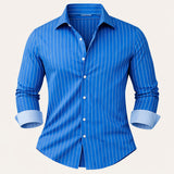 The Amalfi Men’s Casual Slim Fit Striped Button Up Shirt