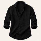 The Silverlake Men’s Cotton Linen Button Up Beach Shirt