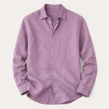 The Cedar Ridge Hill Men’s Trendy Loose Fit Linen Button Up Shirt