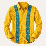 The Linfield Men’s Two Tone Patchwork Western Trendy Denim Shirt