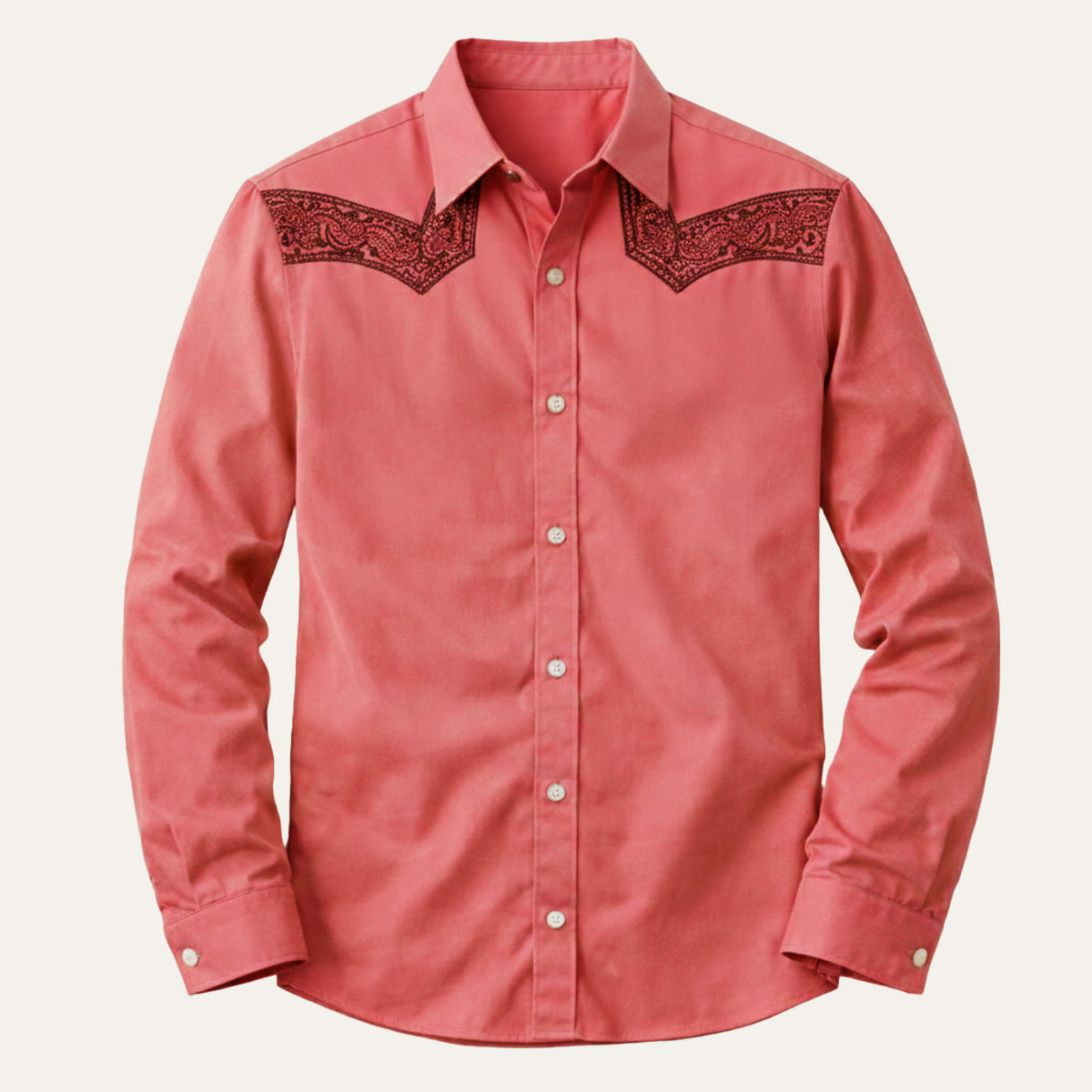 The Brookcrest Men’s Two Tone Patchwork Western Retro Denim Shirt