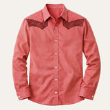 The Brookcrest Men’s Two Tone Patchwork Western Retro Denim Shirt